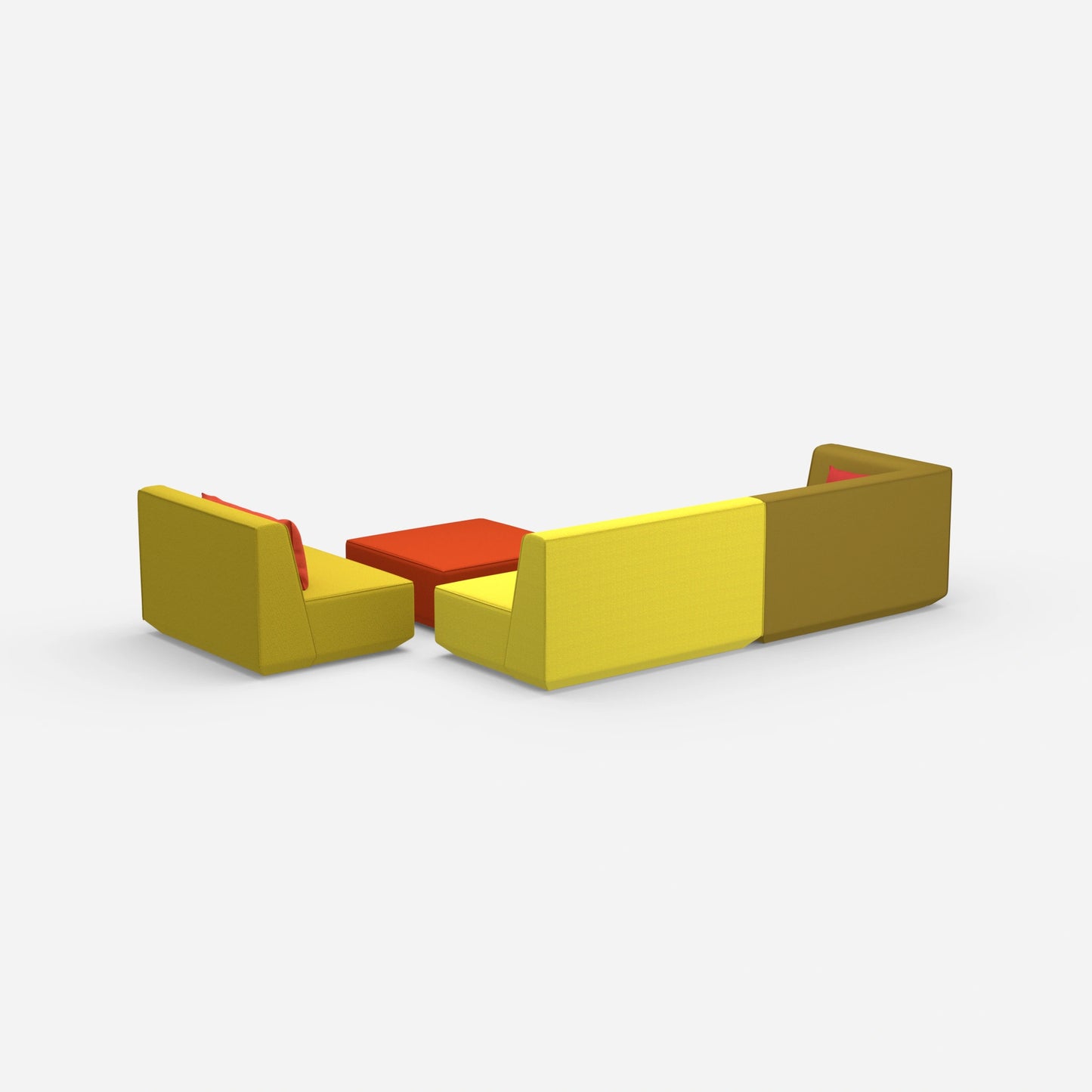 3er Sofa plus Sessel von hinten