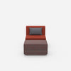 Fauteuil de lecture confortable vu de face
