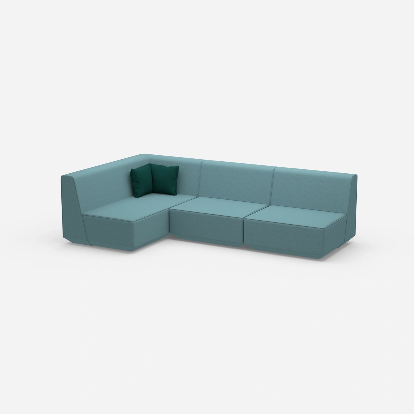 Blaue Eckcouch von der Seite