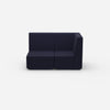 Blaues Zweisitzer Sofa 160 cm breit von vorne