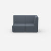 Blaues Zweisitzer Sofa 160 cm breit von vorne