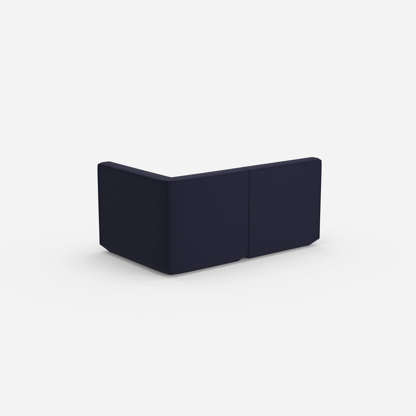 Blaues Zweisitzer Sofa von hinten