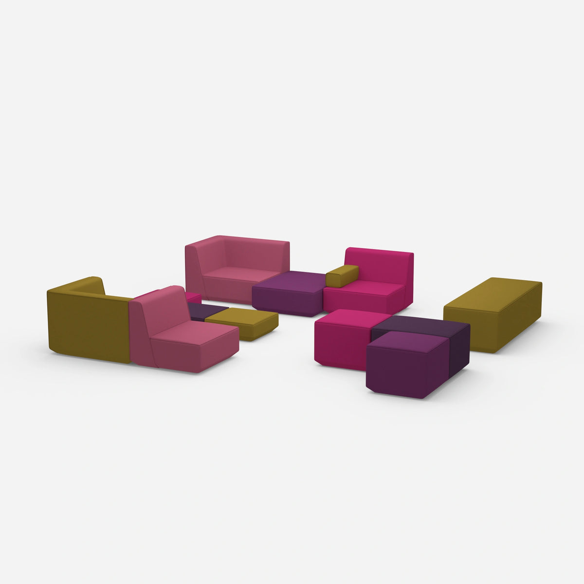 Bunte Sitzbank von der Seite