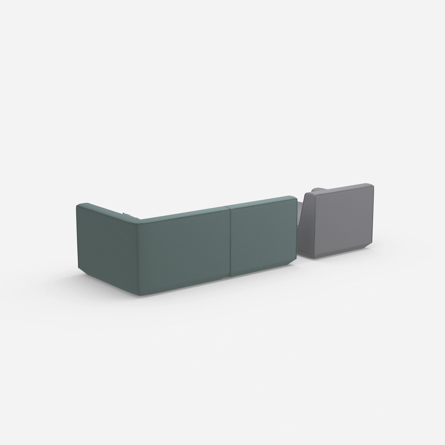Couch 2 seater with ottoman from behind
