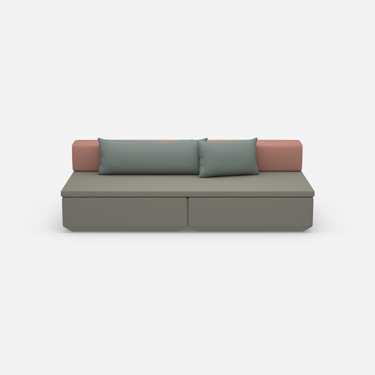 Couch klein mit Schlaffunktion von vorne