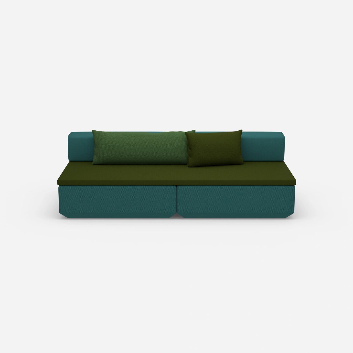 Couch klein mit Schlaffunktion von vorne