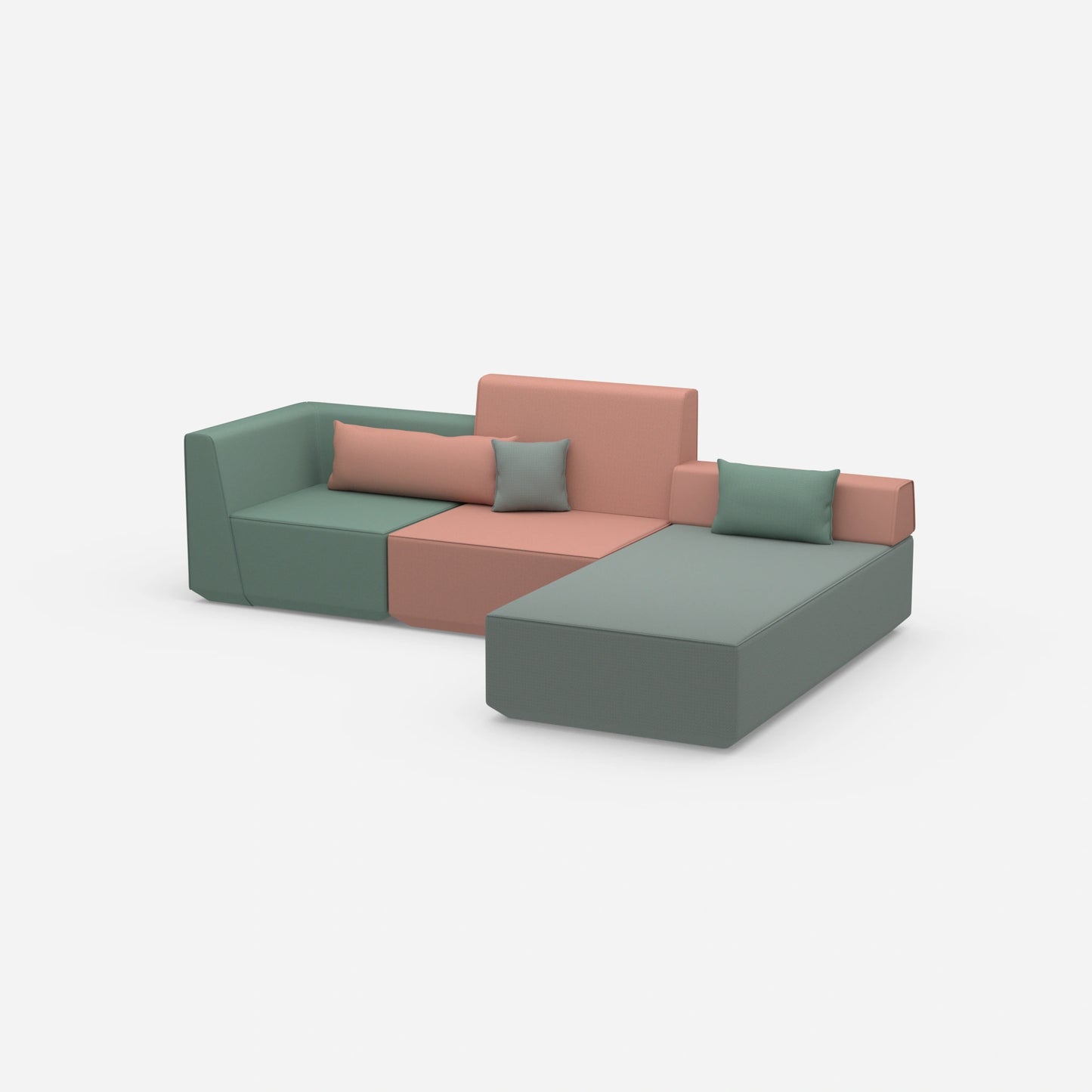 Couch mit Matratze von der Seite