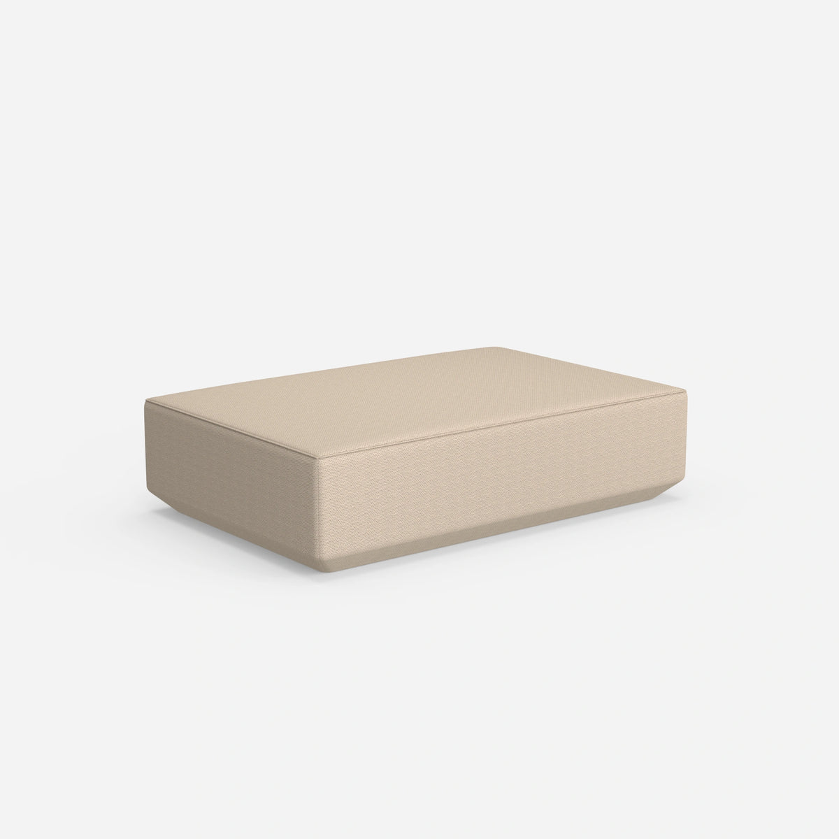 Cremefarbener Pouf von hinten