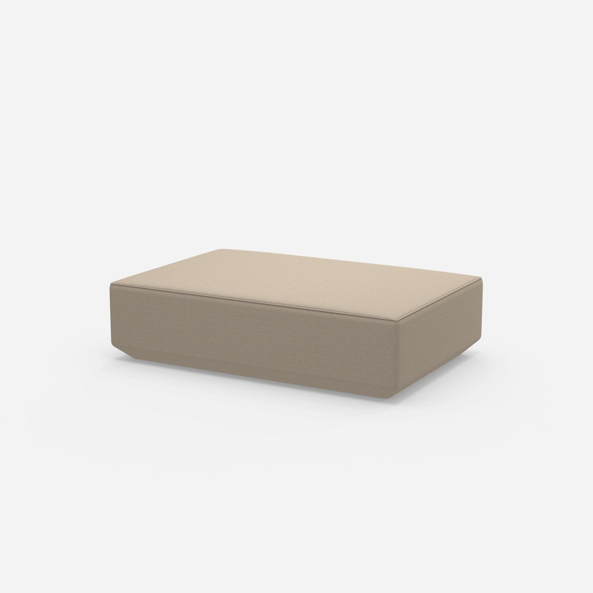 Cremefarbener Pouf von der Seite