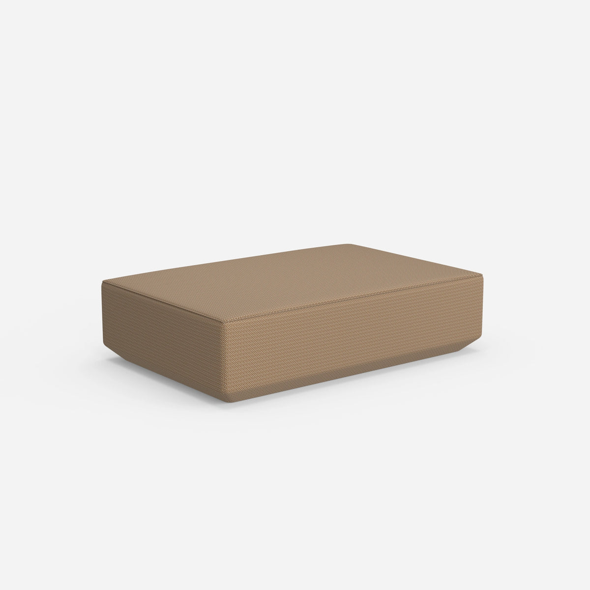Cremefarbener Pouf von hinten