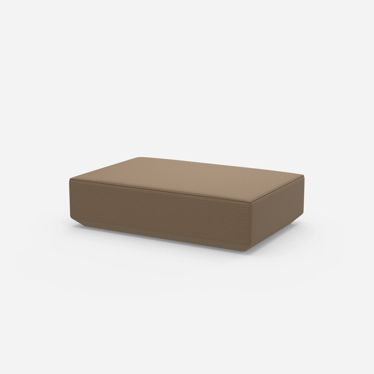 Cremefarbener Pouf von der Seite