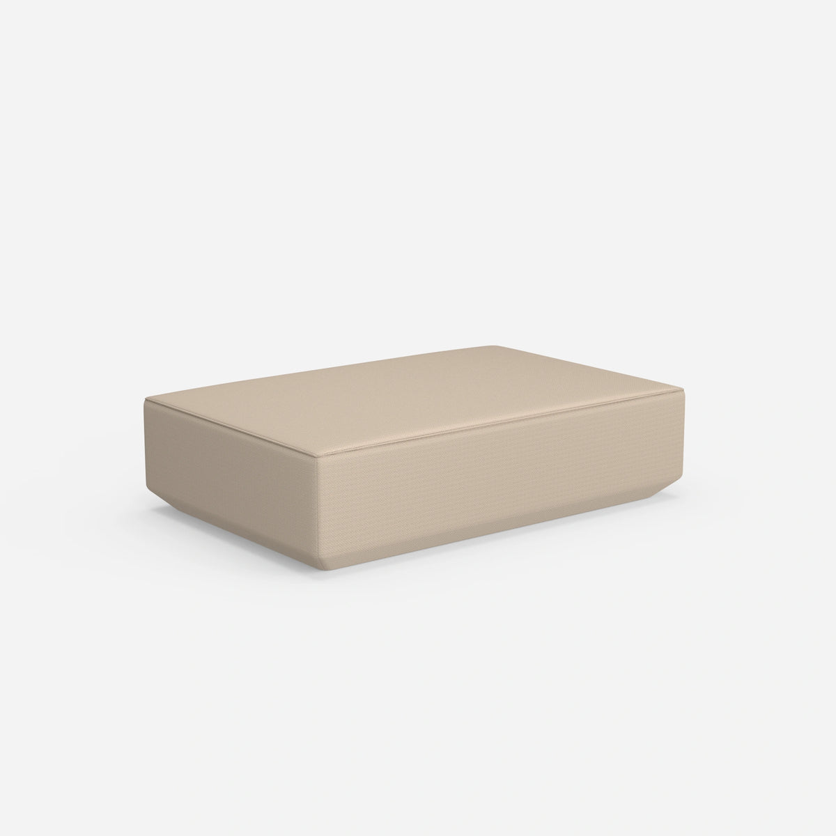 Cremefarbener Pouf von hinten