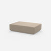 Cremefarbener Pouf von der Seite