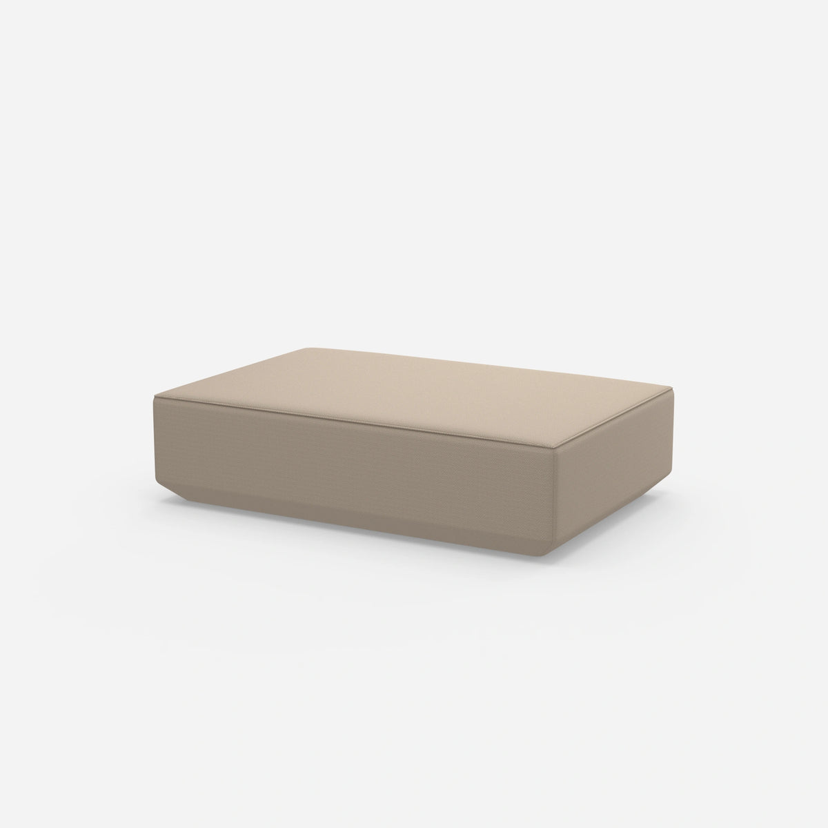 Cremefarbener Pouf von der Seite