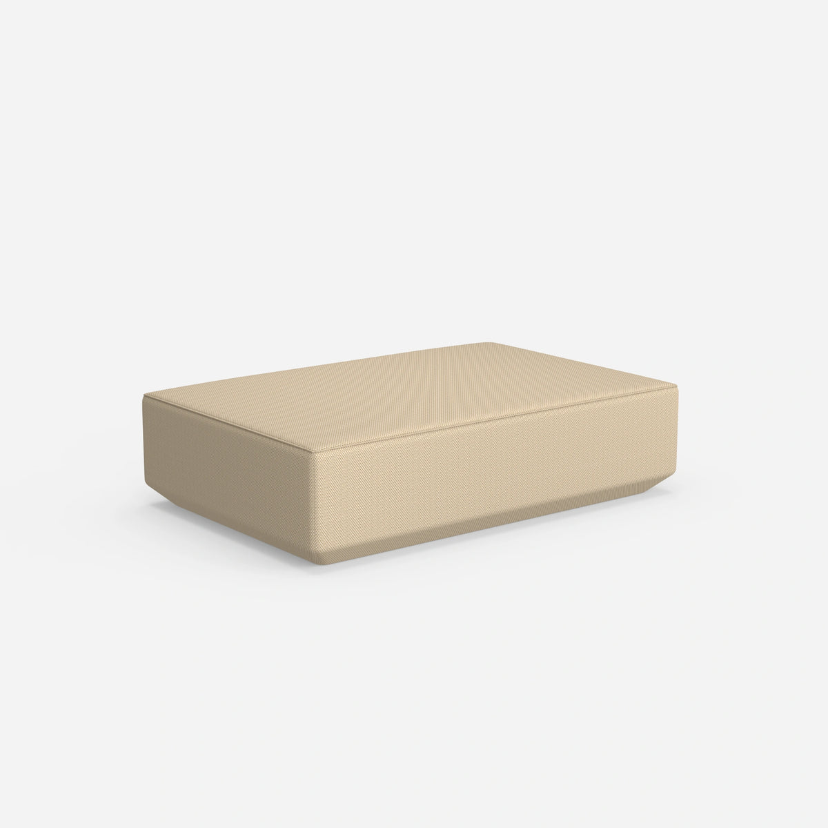 Cremefarbener Pouf von hinten