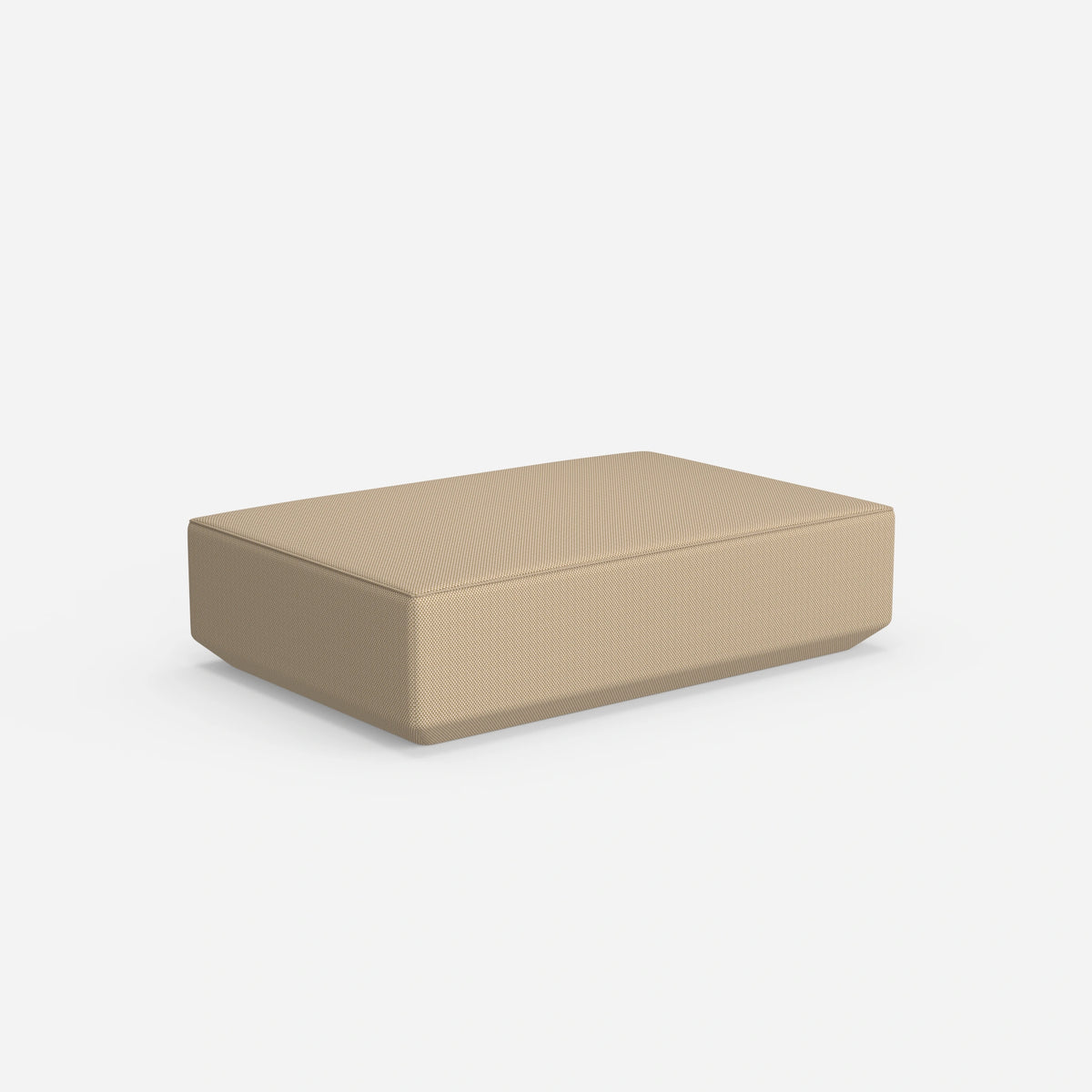 Cremefarbener Pouf von hinten