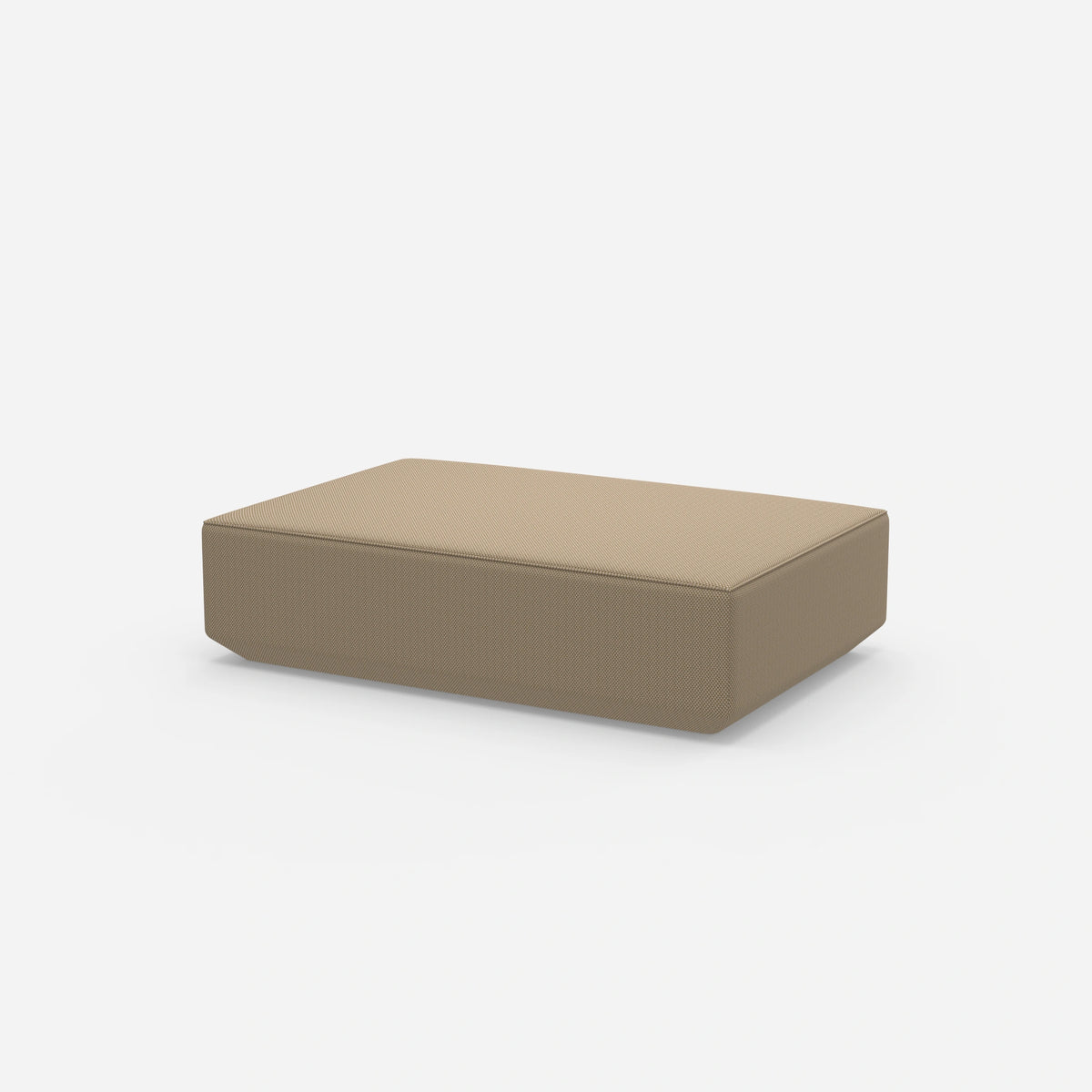 Cremefarbener Pouf von der Seite