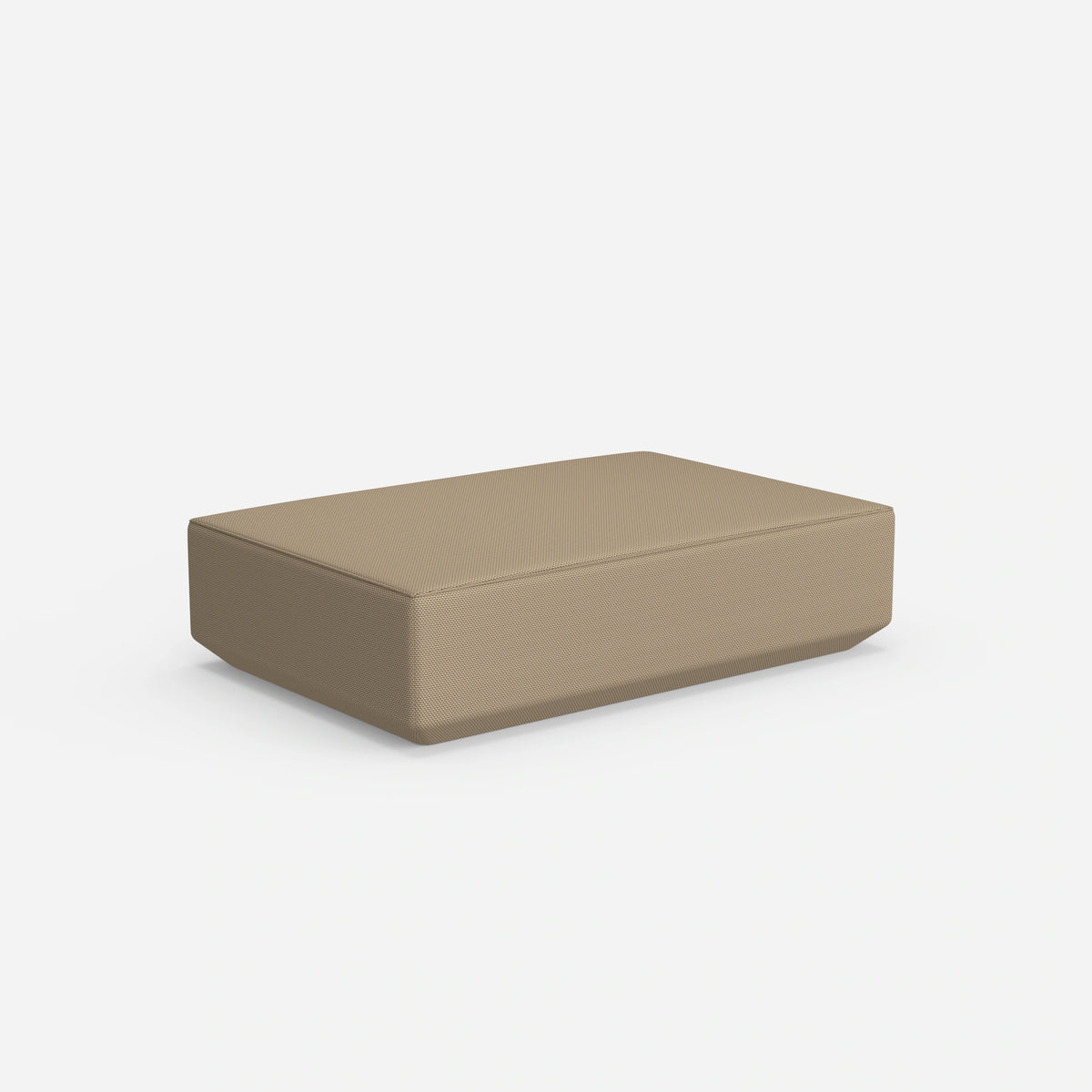 Cremefarbener Pouf von hinten