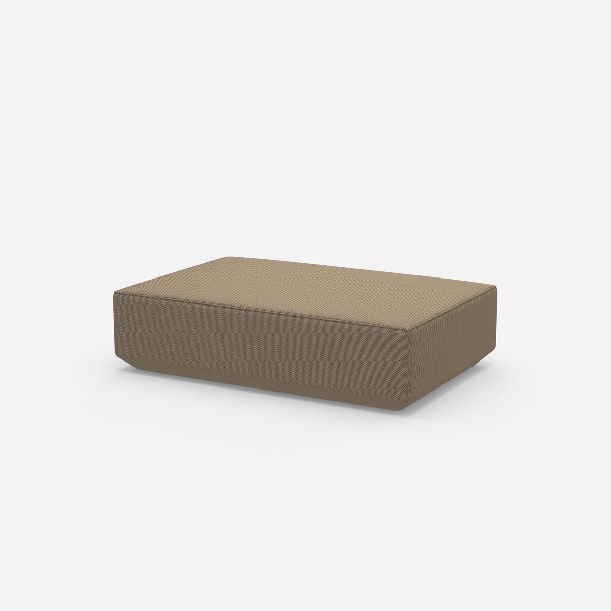 Cremefarbener Pouf von der Seite
