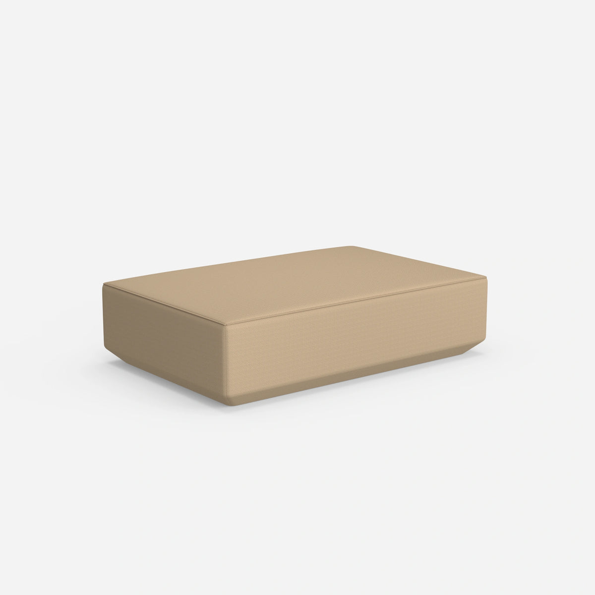 Cremefarbener Pouf von hinten
