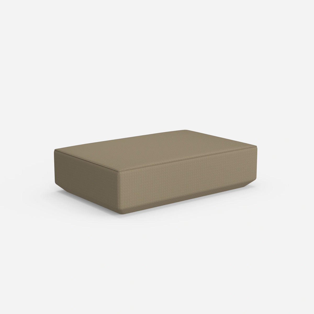 Cremefarbener Pouf von hinten