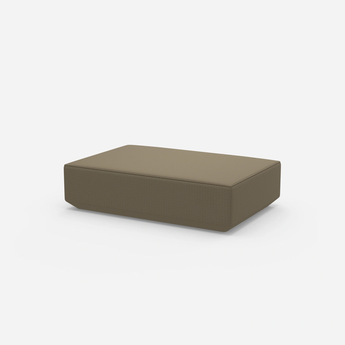 Cremefarbener Pouf von der Seite