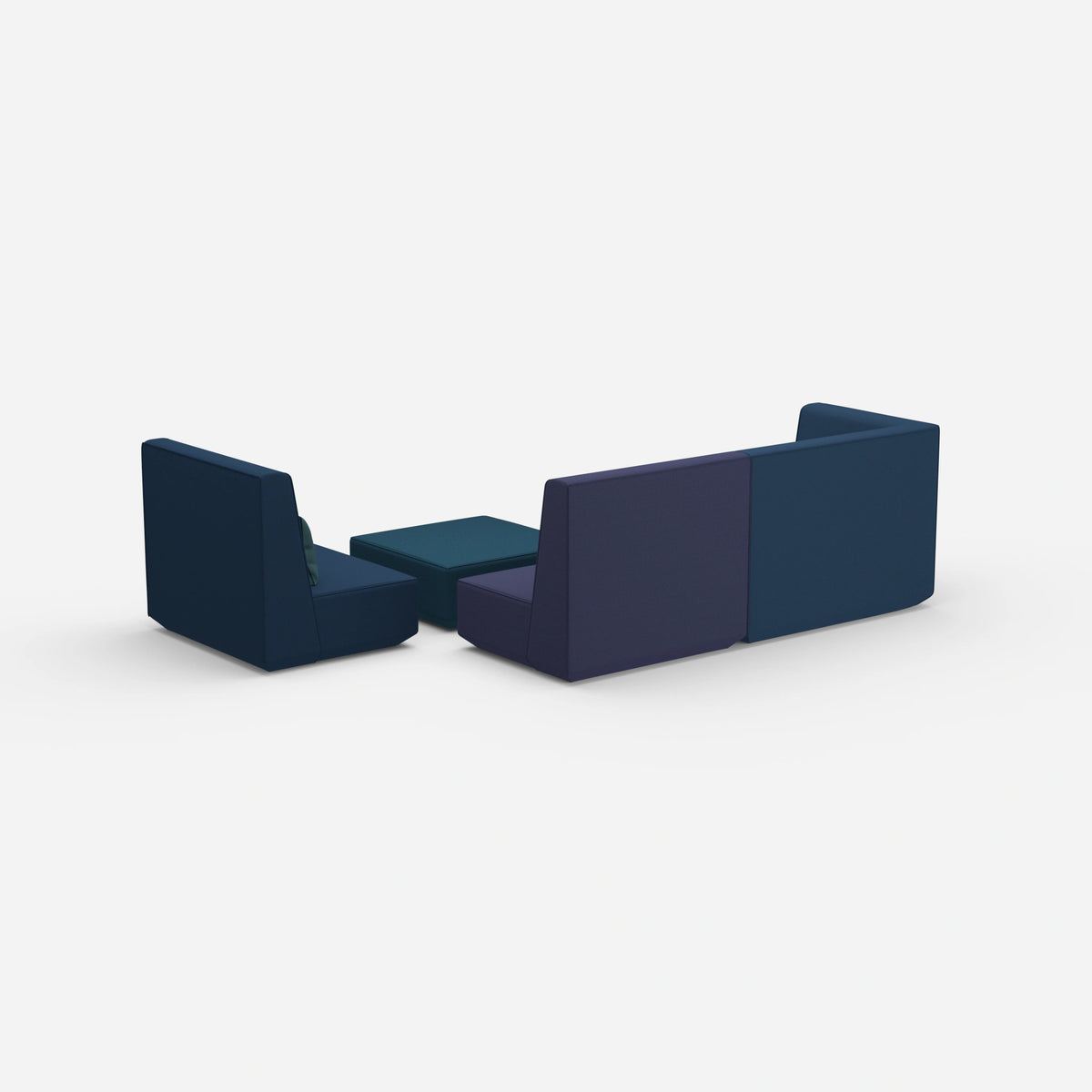 Dreisitzer Sofa mit Sessel von hinten