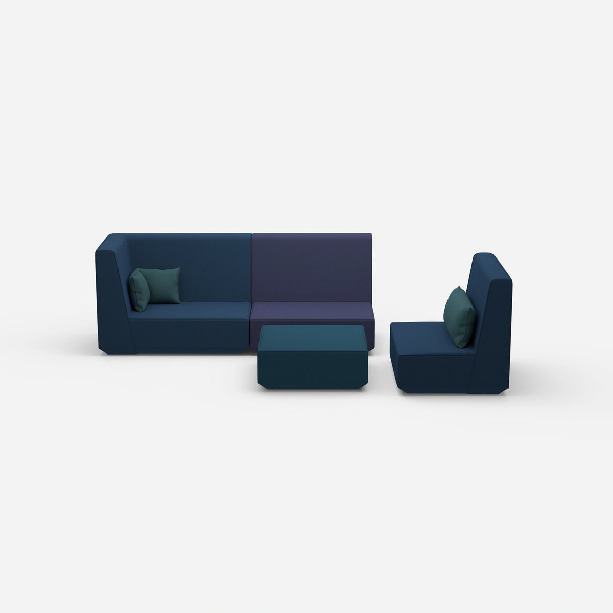 Dreisitzer Sofa mit Sessel von vorne