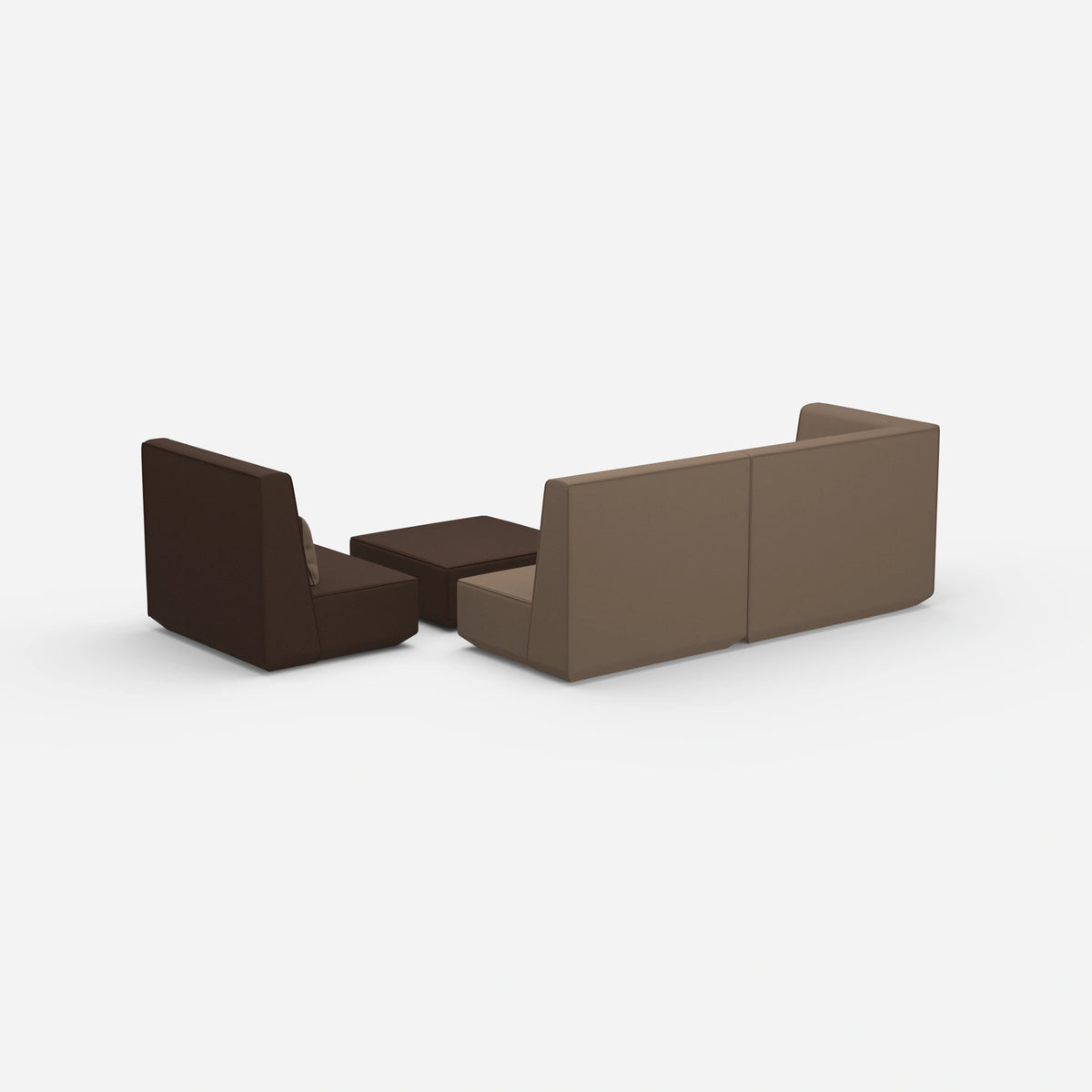 Dreisitzer Sofa mit Sessel von hinten