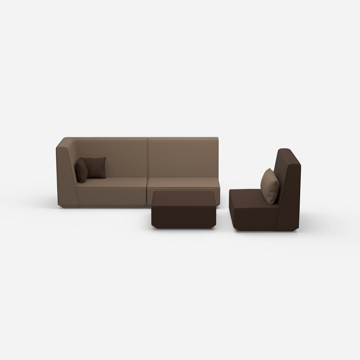 Dreisitzer Sofa mit Sessel von vorne