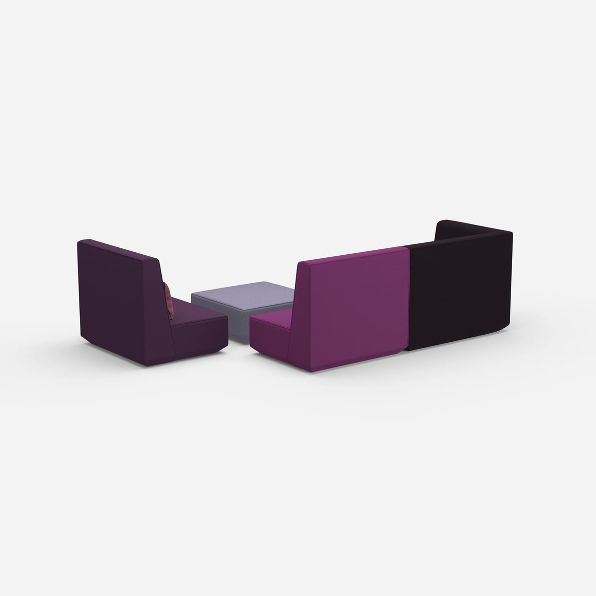 Dreisitzer Sofa mit Sessel von hinten