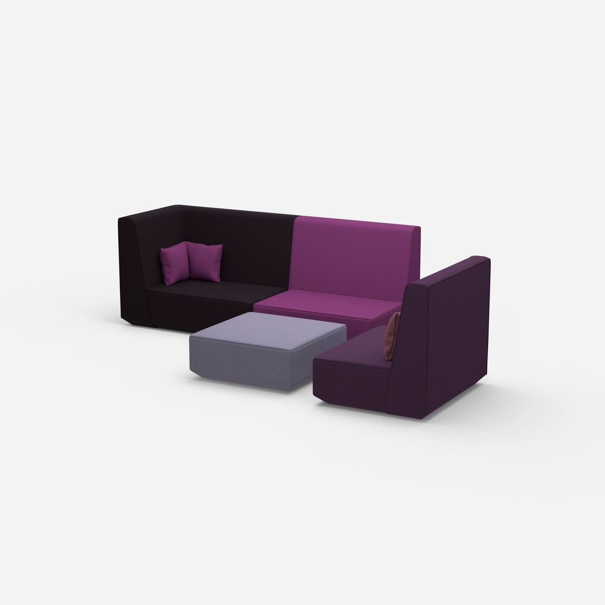 Dreisitzer Sofa mit Sessel von der Seite