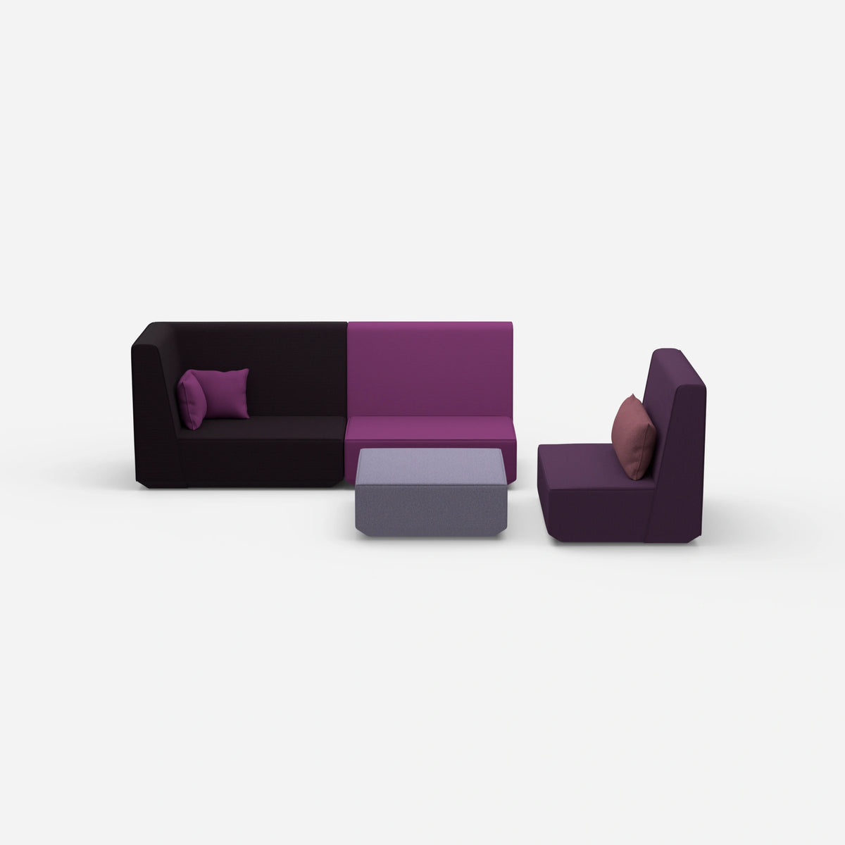 Dreisitzer Sofa mit Sessel von vorne