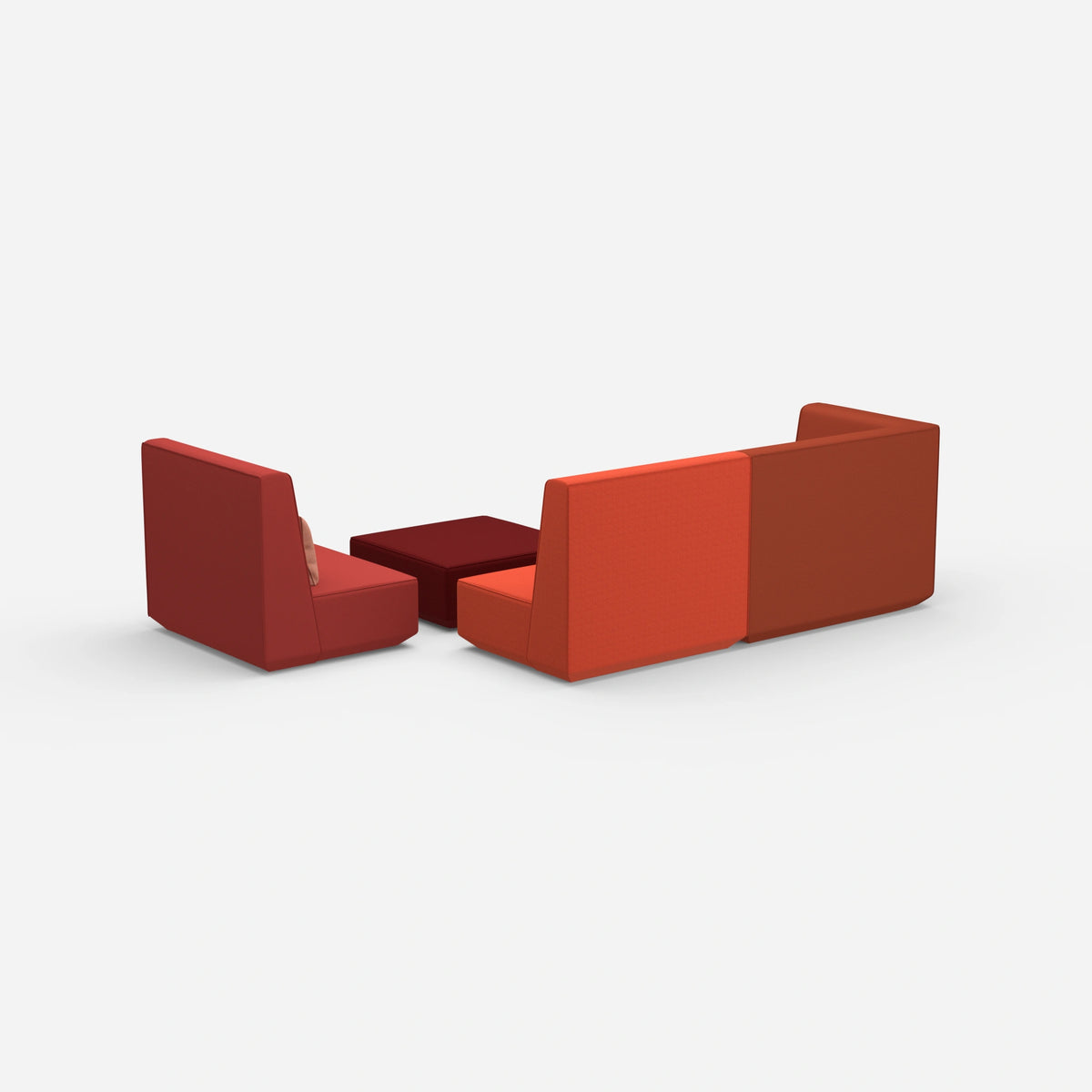 Dreisitzer Sofa mit Sessel von hinten