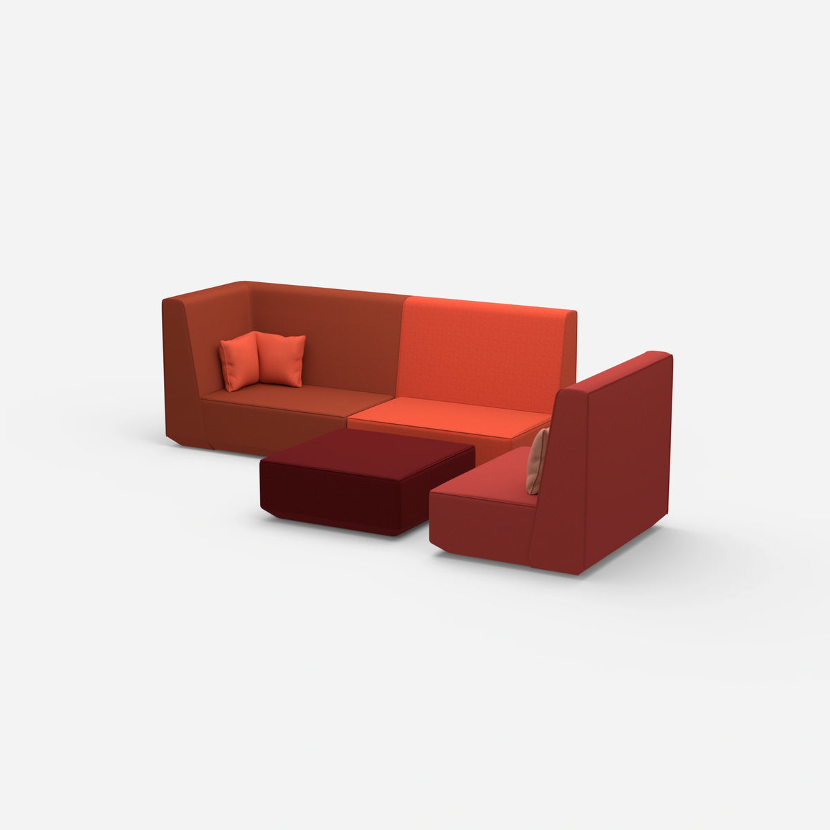 Dreisitzer Sofa mit Sessel von der Seite