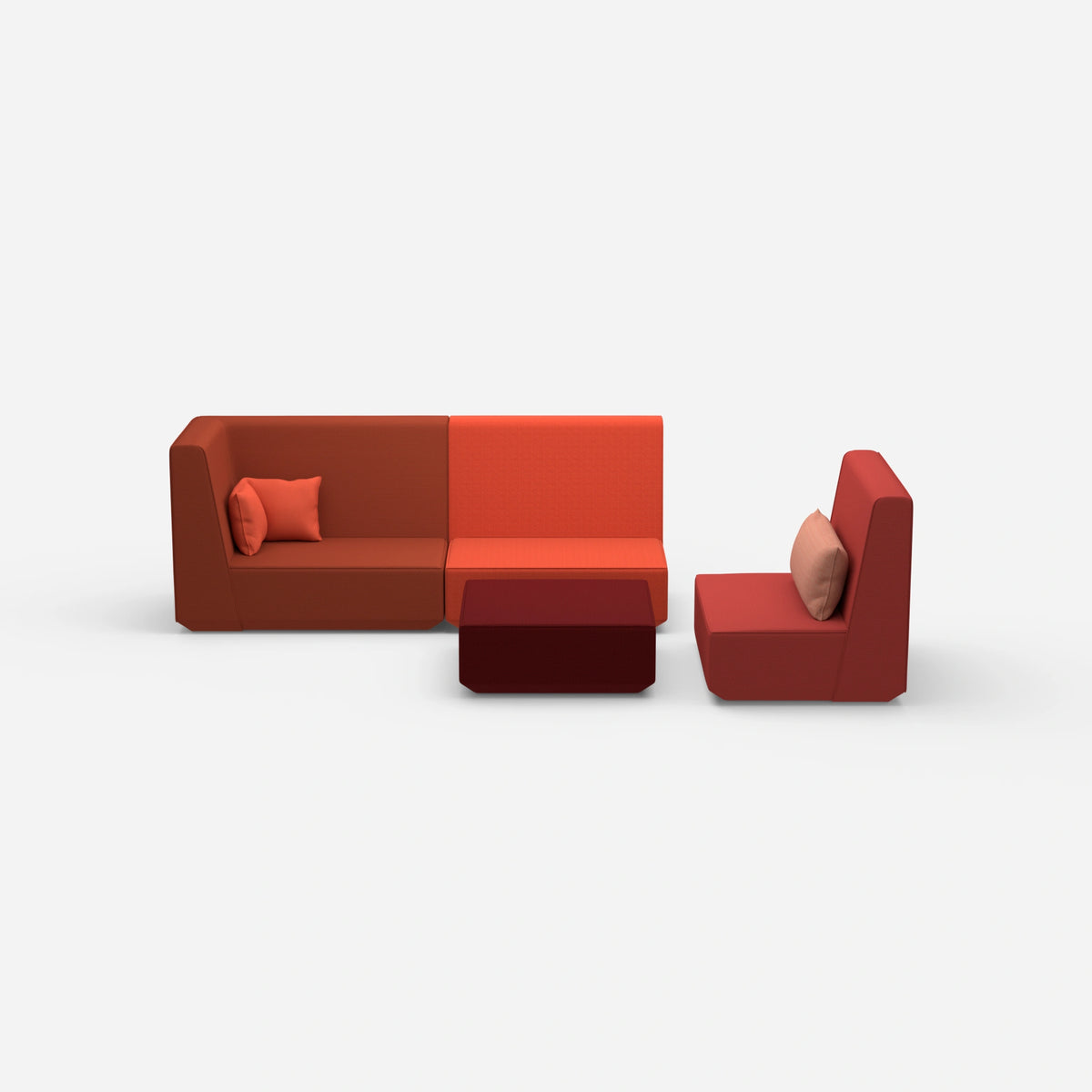 Dreisitzer Sofa mit Sessel von vorne