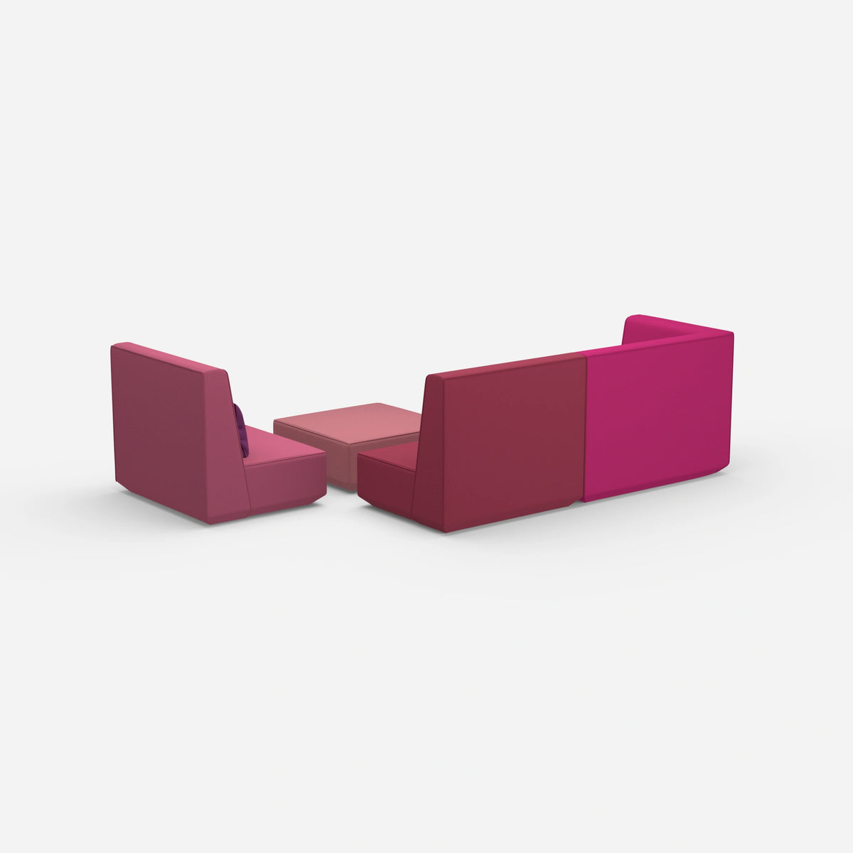 Dreisitzer Sofa mit Sessel von hinten