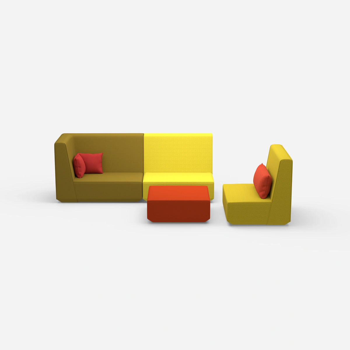 Dreisitzer Sofa mit Sessel von vorne