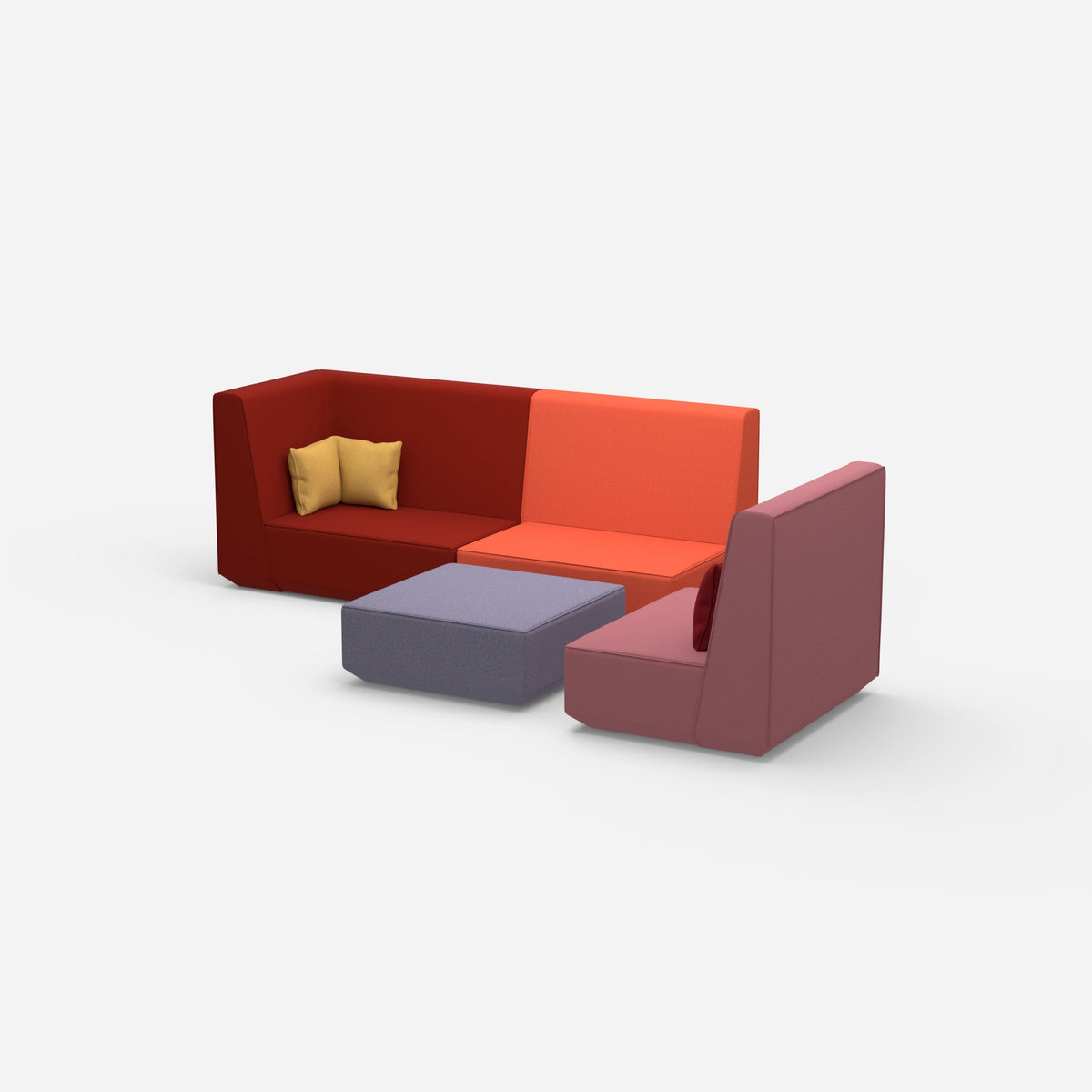 Dreisitzer Sofa mit Sessel von der Seite