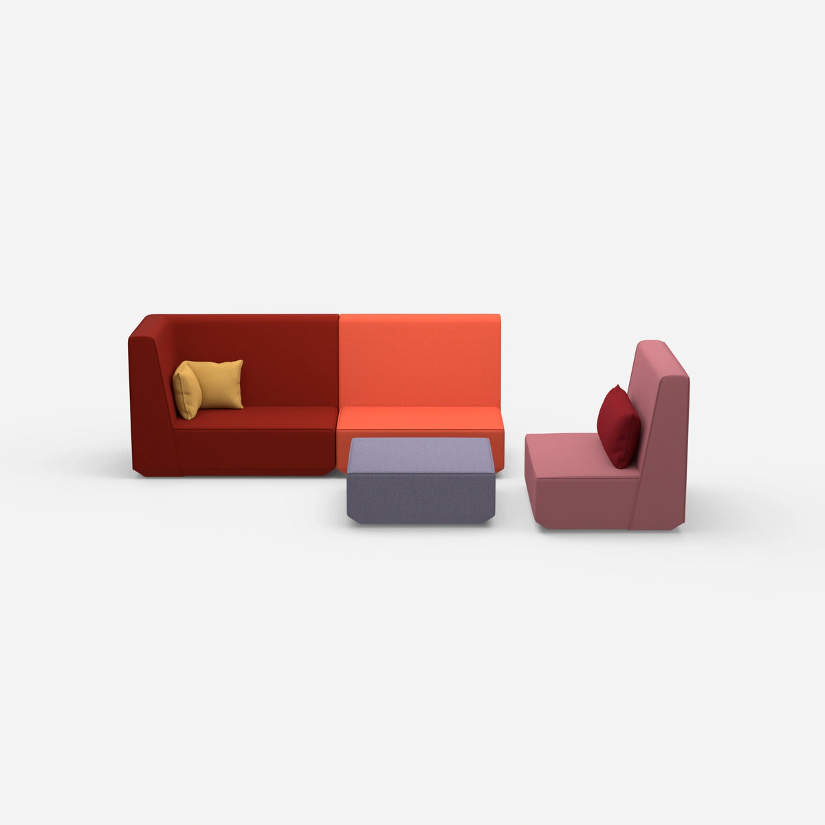 Dreisitzer Sofa mit Sessel von vorne