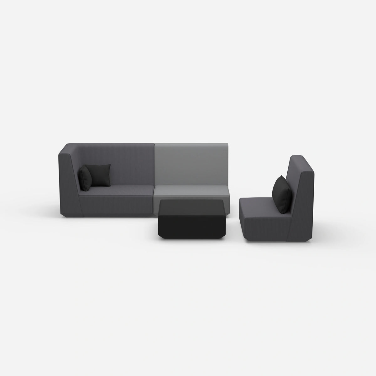 Dreisitzer Sofa mit Sessel von vorne