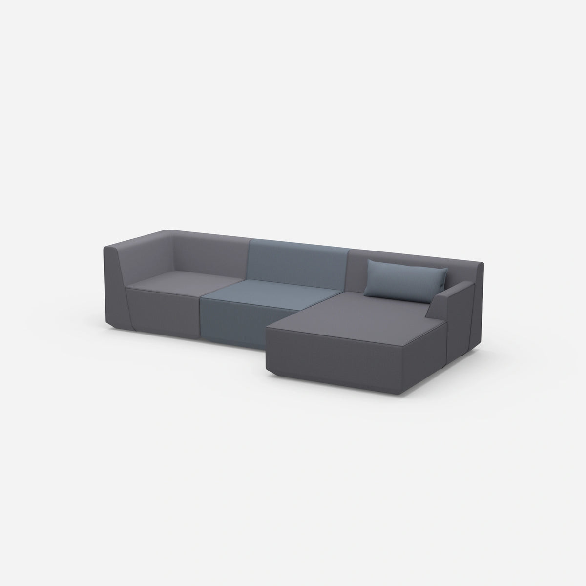 Eckcouch modern 320 cm breit von der Seite