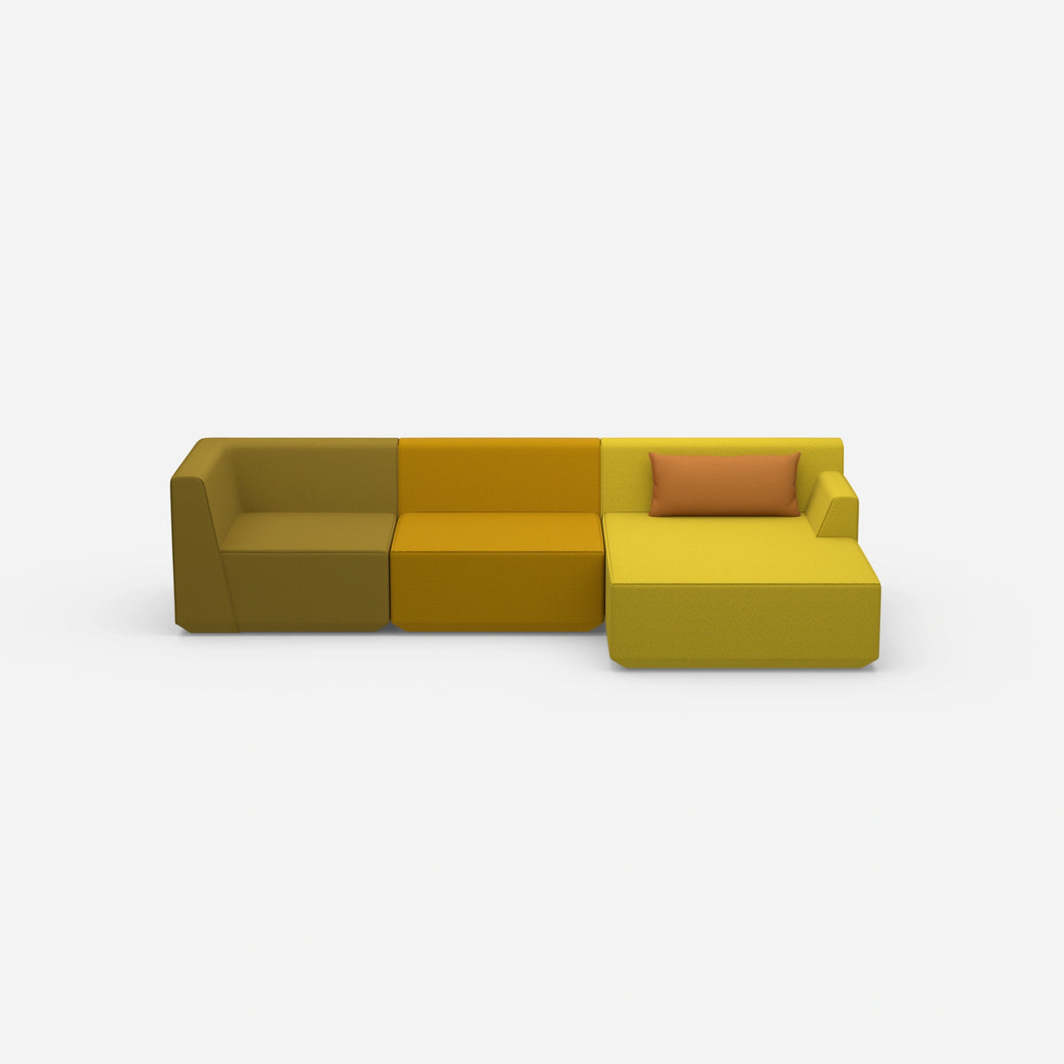 Eckcouch modern 320 cm breit von vorne