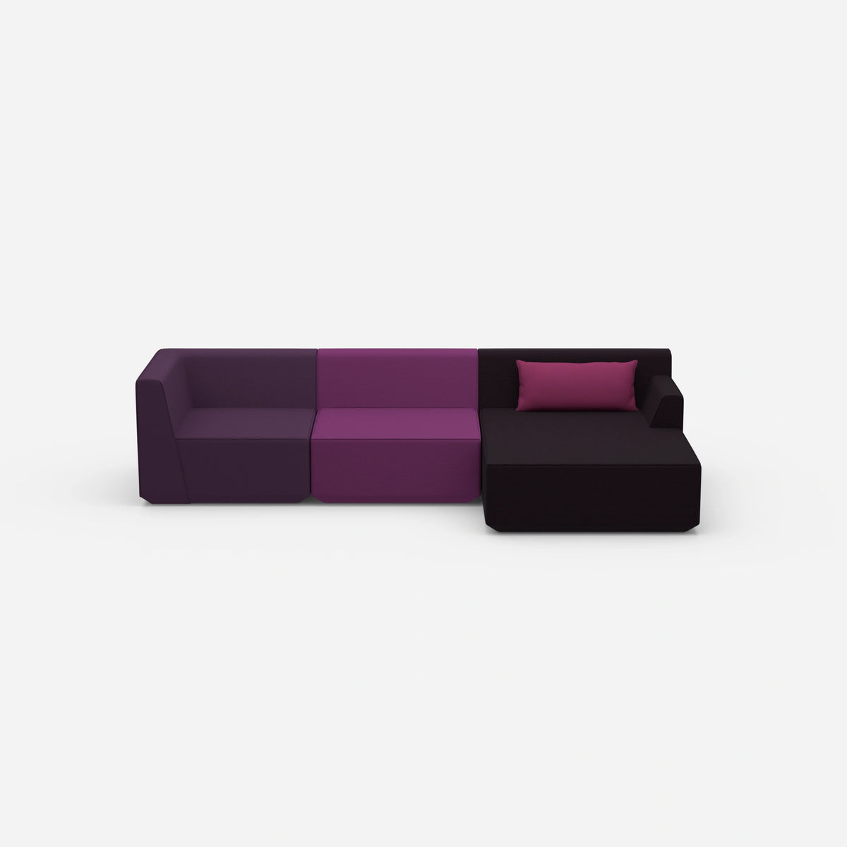 Eckcouch modern 320 cm breit von vorne