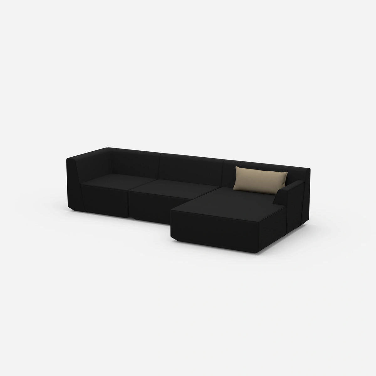 Eckcouch modern 320 cm breit von der Seite
