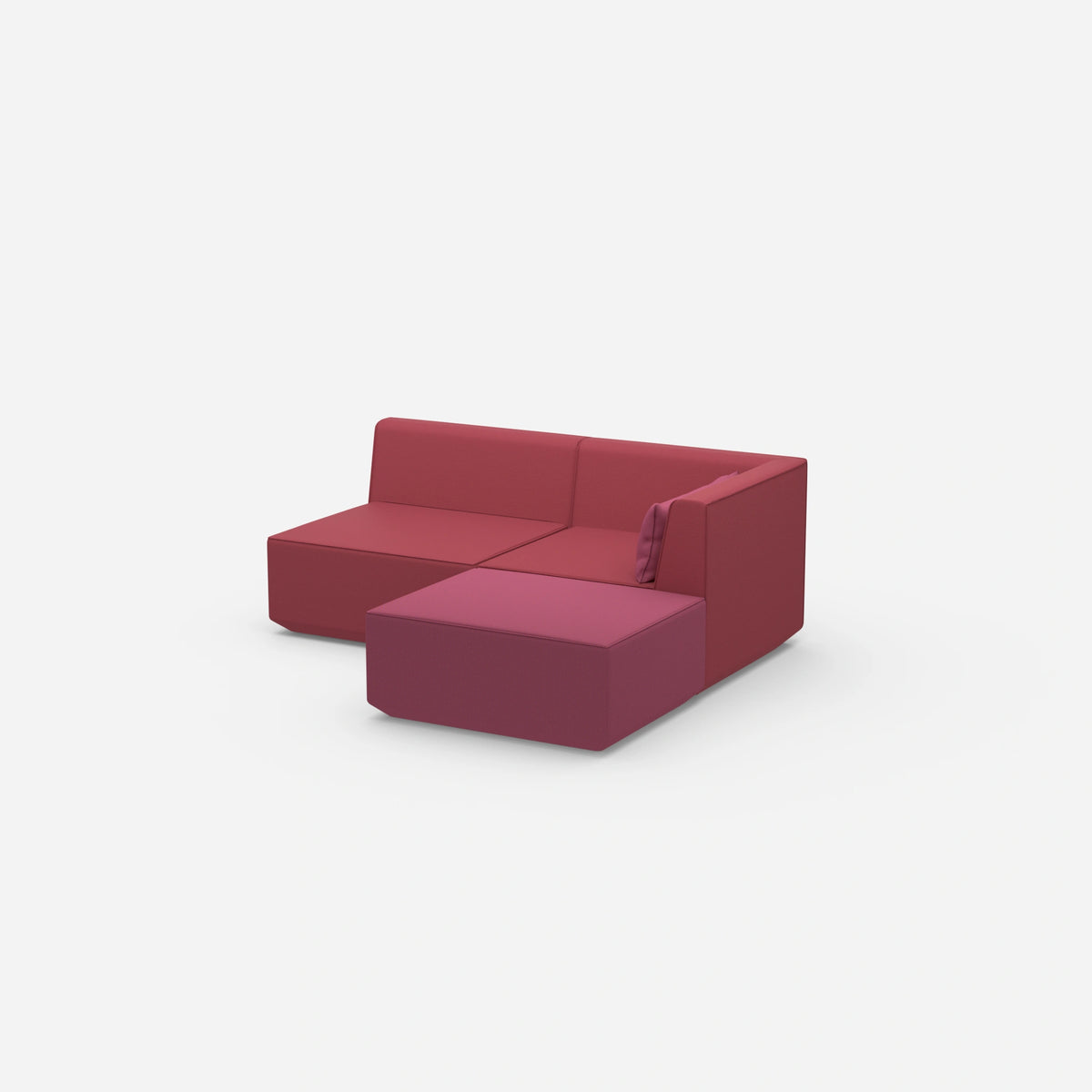 Eckcouch rosa von der Seite