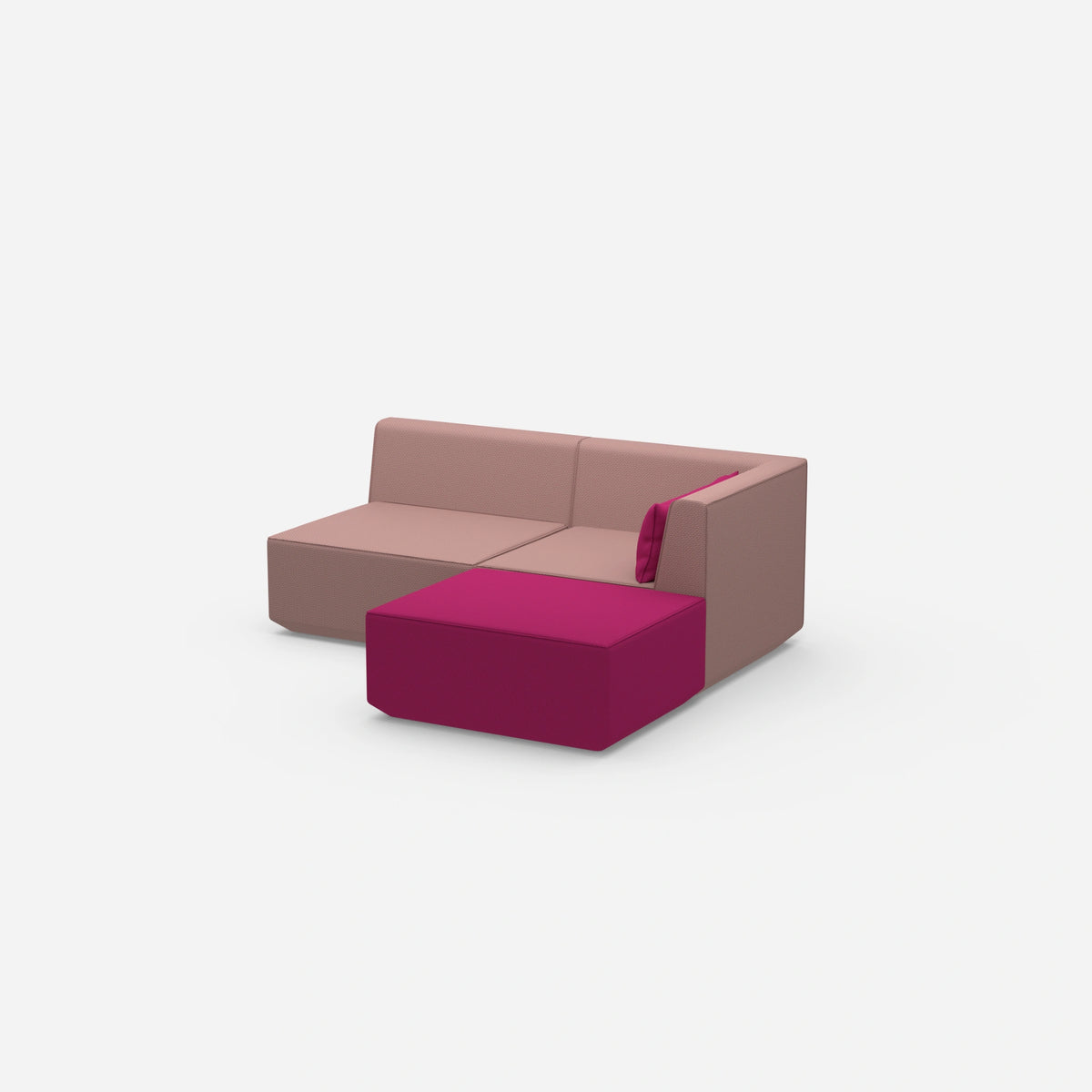 Eckcouch rosa von der Seite