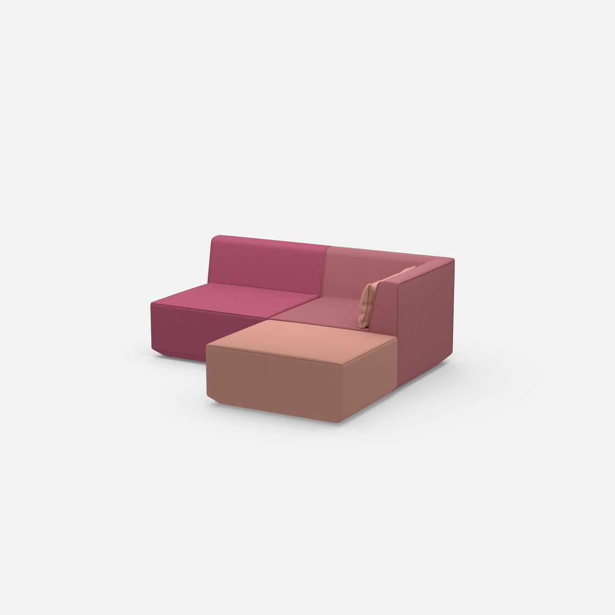 Eckcouch rosa von der Seite