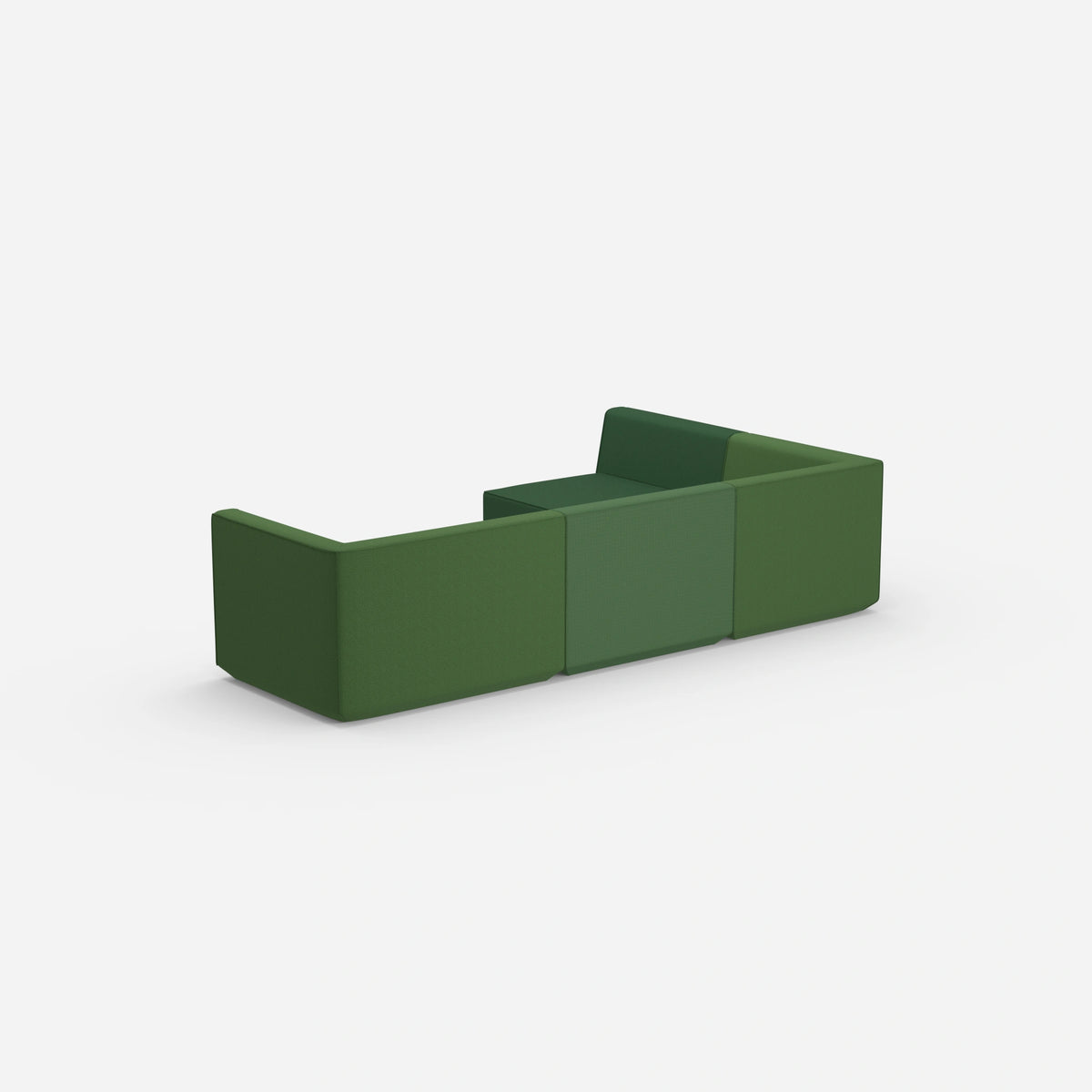 Ecksofa in Grün von hinten