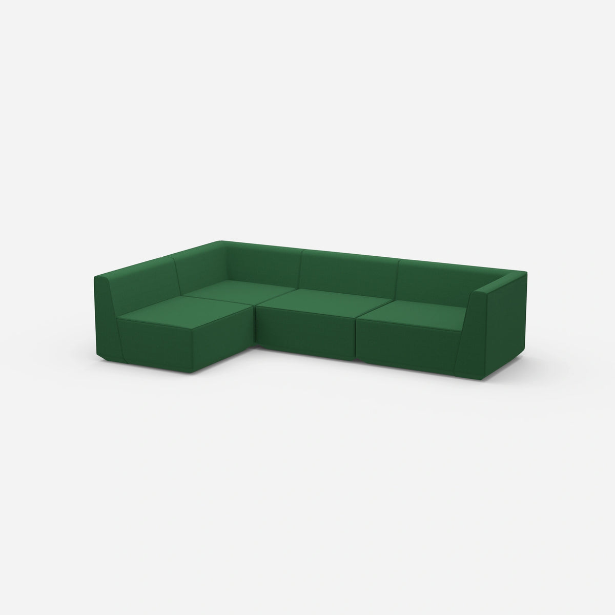 Ecksofa in Grün von der Seite